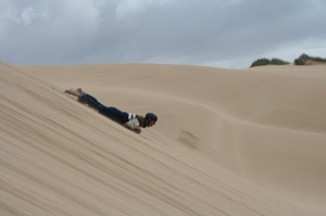 Schußfahrt die Dragon Dune hinunter